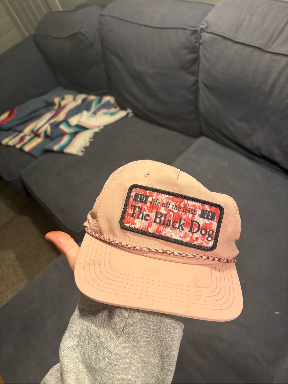 The Black Dog Blush Pink Rope-Trim Cap